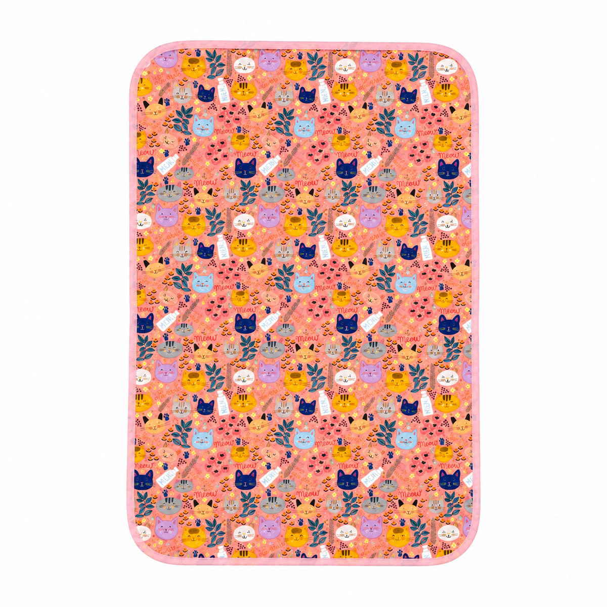 Waterproof Baby Diaper Changing Sheet - Orange - Cat