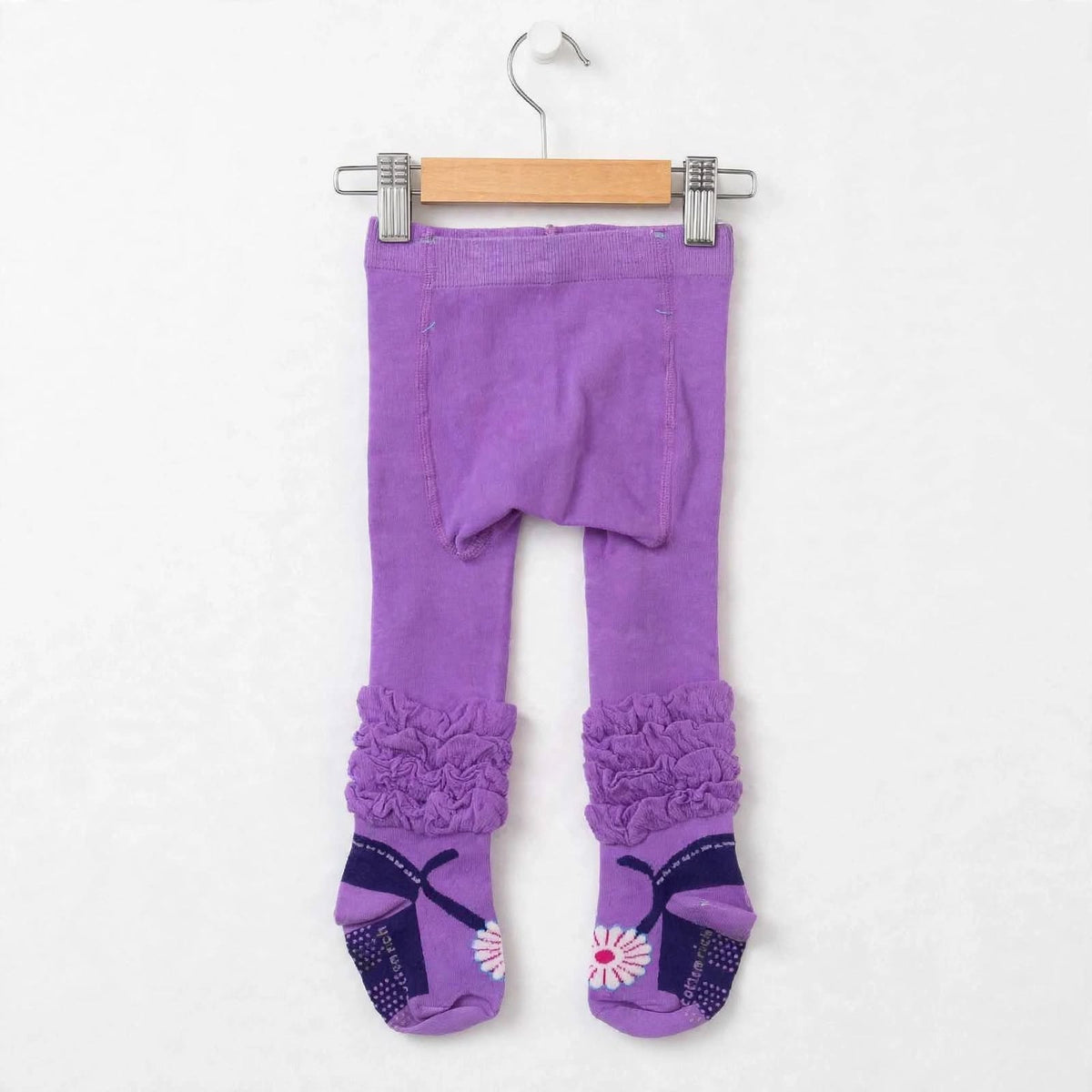 Kids Winter Leggings Purple Flower Print | Warm Leggings for Girls | 0-6 Months