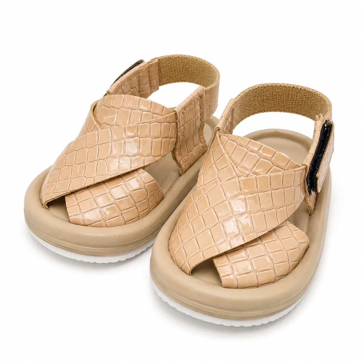 Peshawari Chappal 12CM - (0-3 Months) - Skin Crocodile