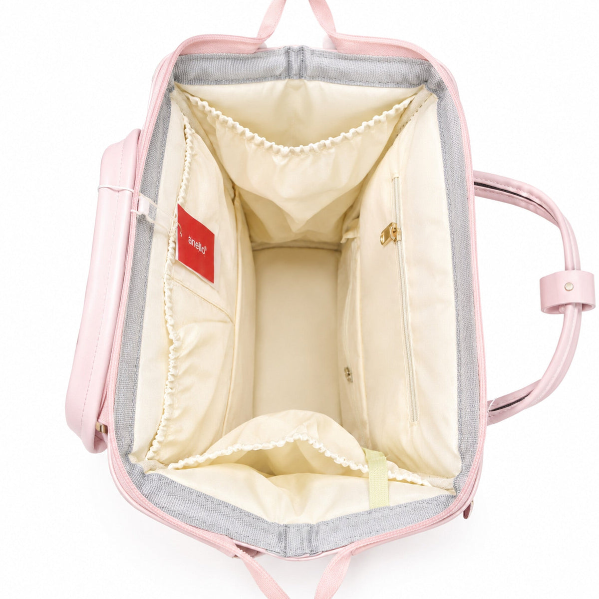 Synthetic Leather Waterproof Diaper Backpack - Champagne
