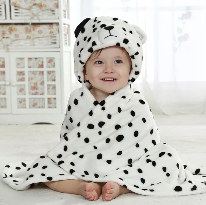 Kolaco - Hoodie Blanket - Black - Polka