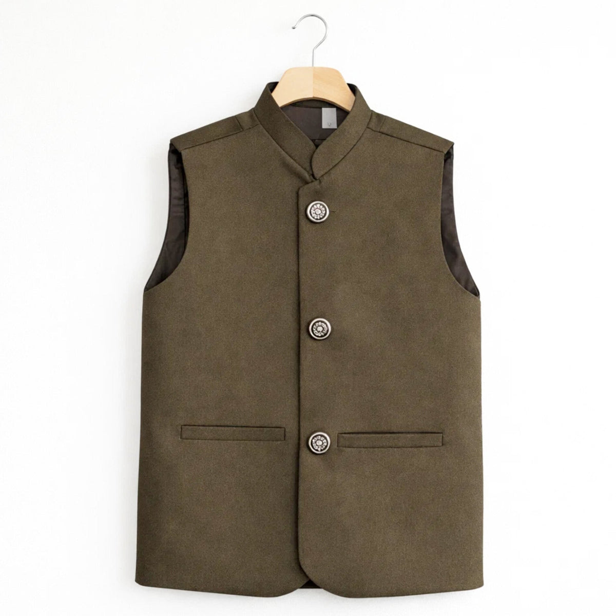 AN - Waist Coat - Brown - Plain