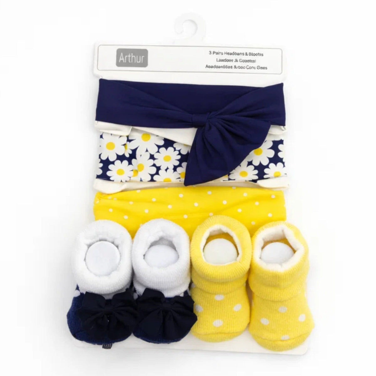 Aifeier - 5 Pieces - Headband & Socks Gift Set - (0-9 Months)