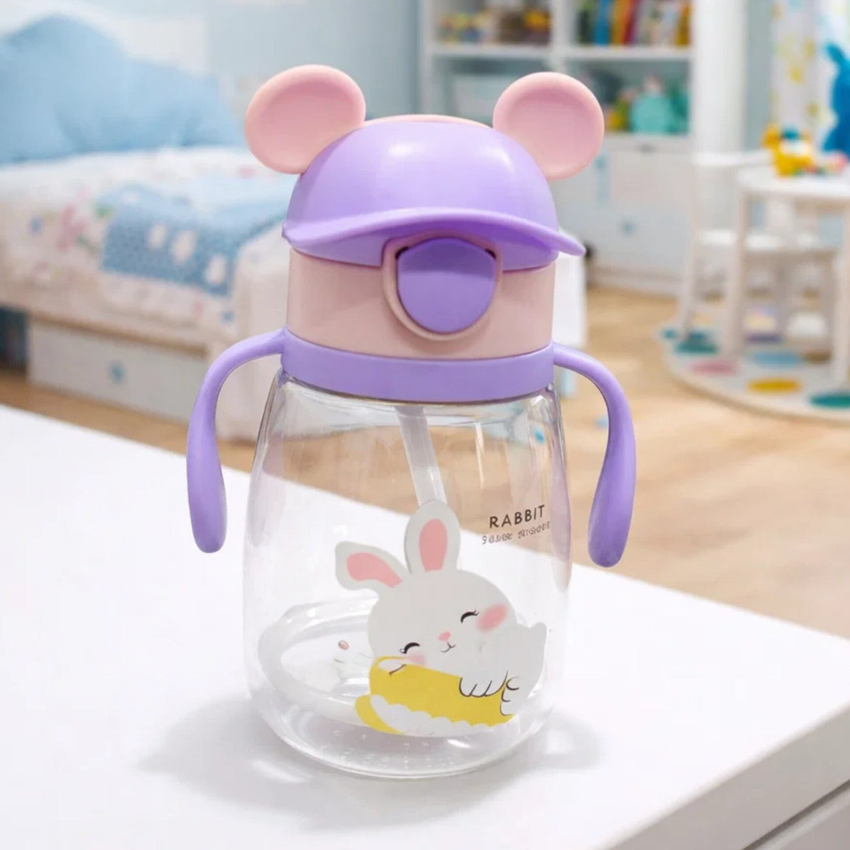 Rabbit - Straw Sippy Cup - Purple