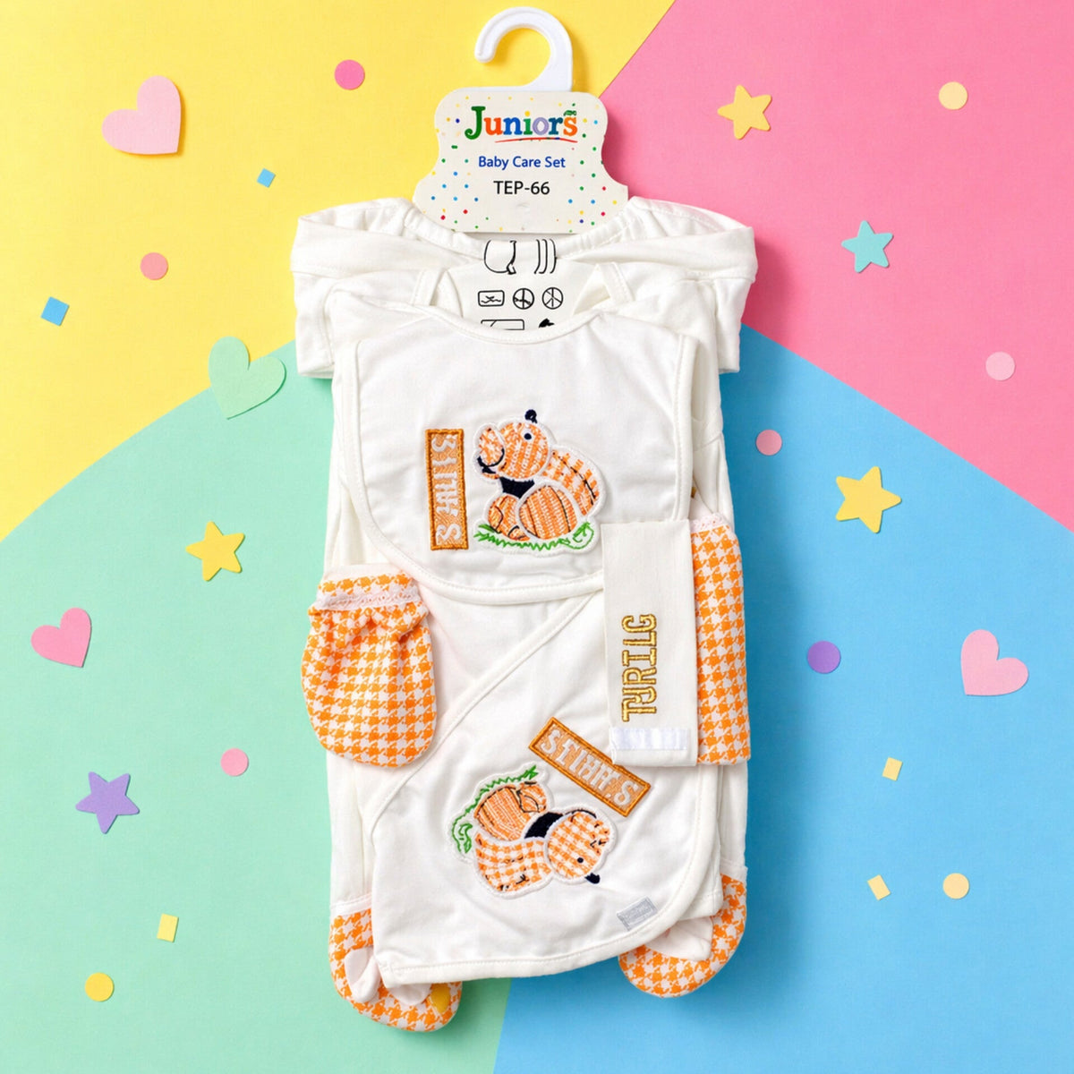 Junior's - Cotton Interlock - 7 Pieces - Turtle - Starter Set - Peach