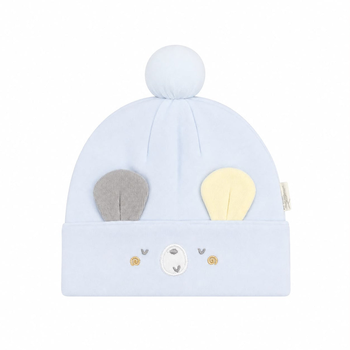 Imported Soft Winter Cap - Bear Blue – (0–3 Months)