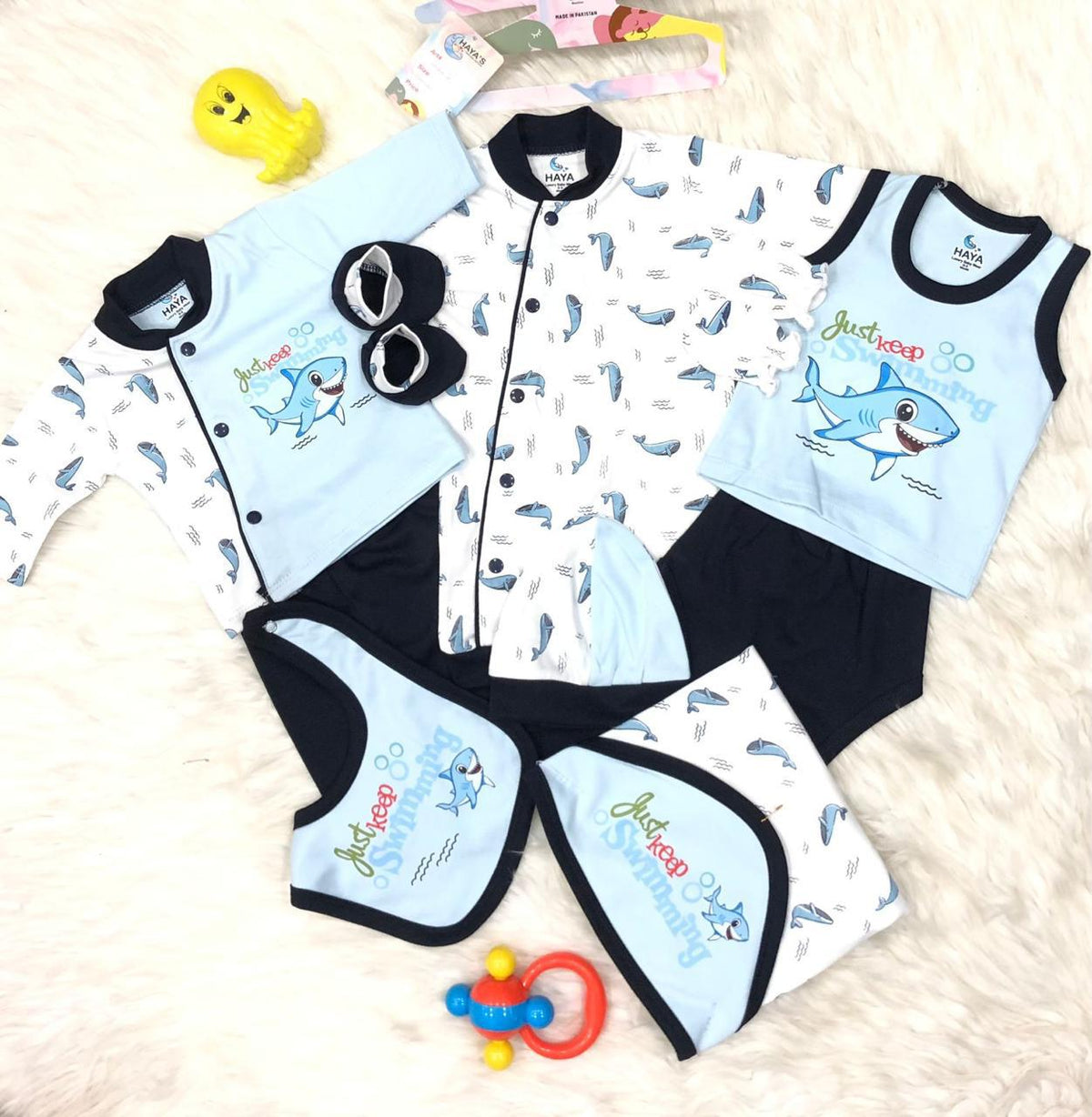 HY - Cotton Interlock - 10 Pieces - Swimming - Starter Set - Blue