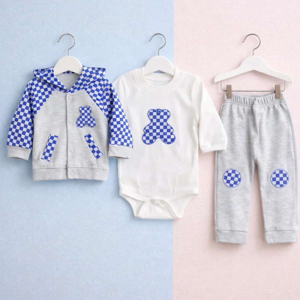 MW - 3 Pieces - Suit Set - Blue - Bear