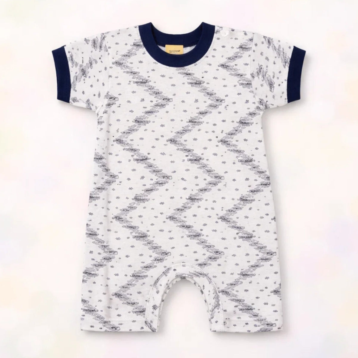 Next - Cotton Jersey - Short Leg Romper - Black - Anchors