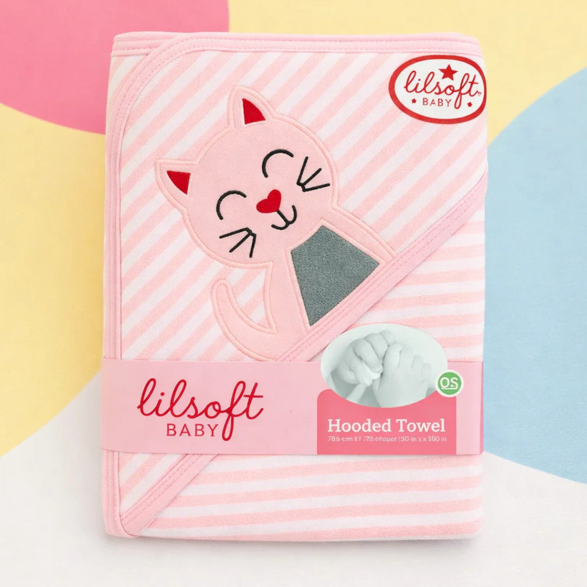 Lilsoft - Bath Towel - Pink - Cat
