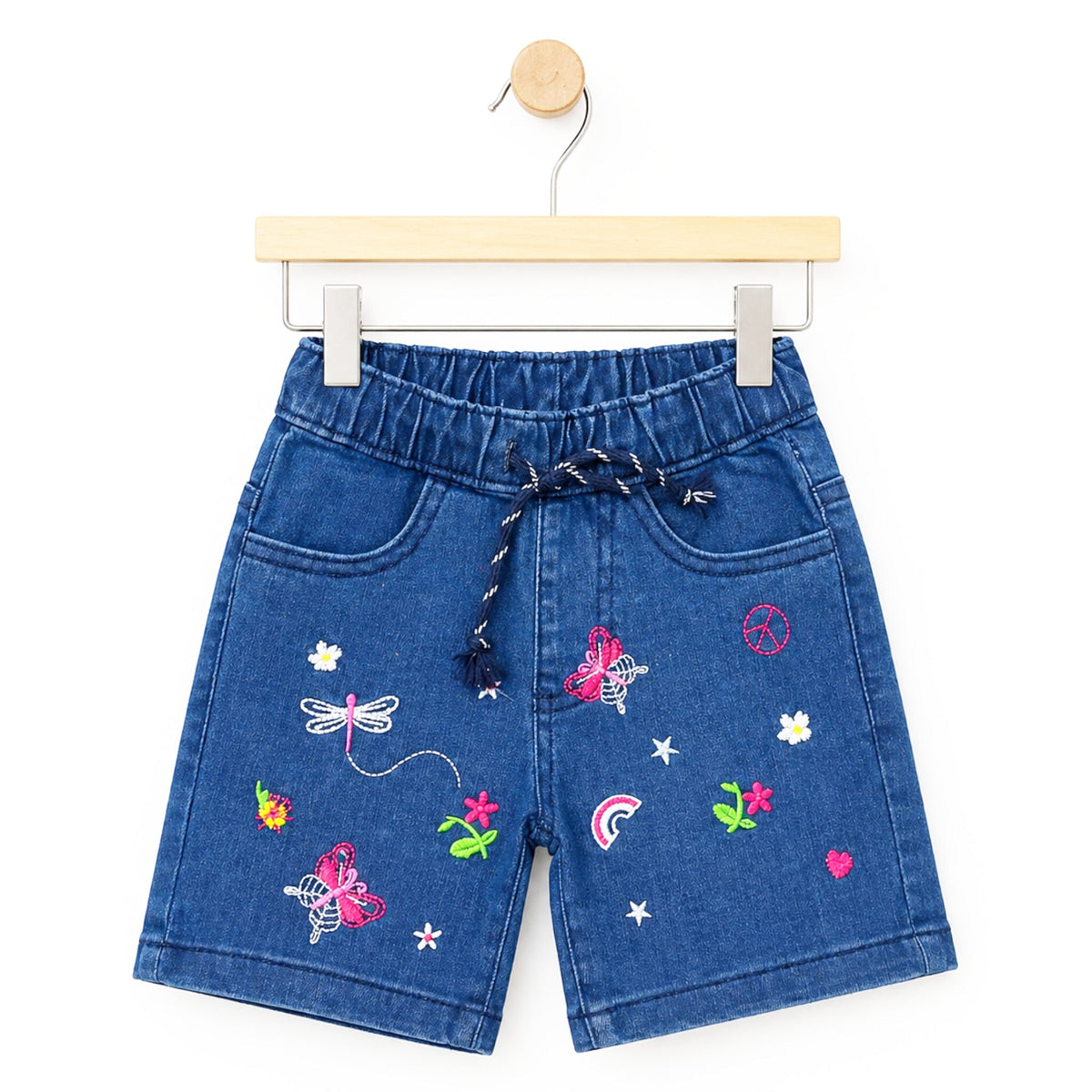 Liberty - Denim Shorts - Light Blue - Butterfly & Flowers (1-5Y)
