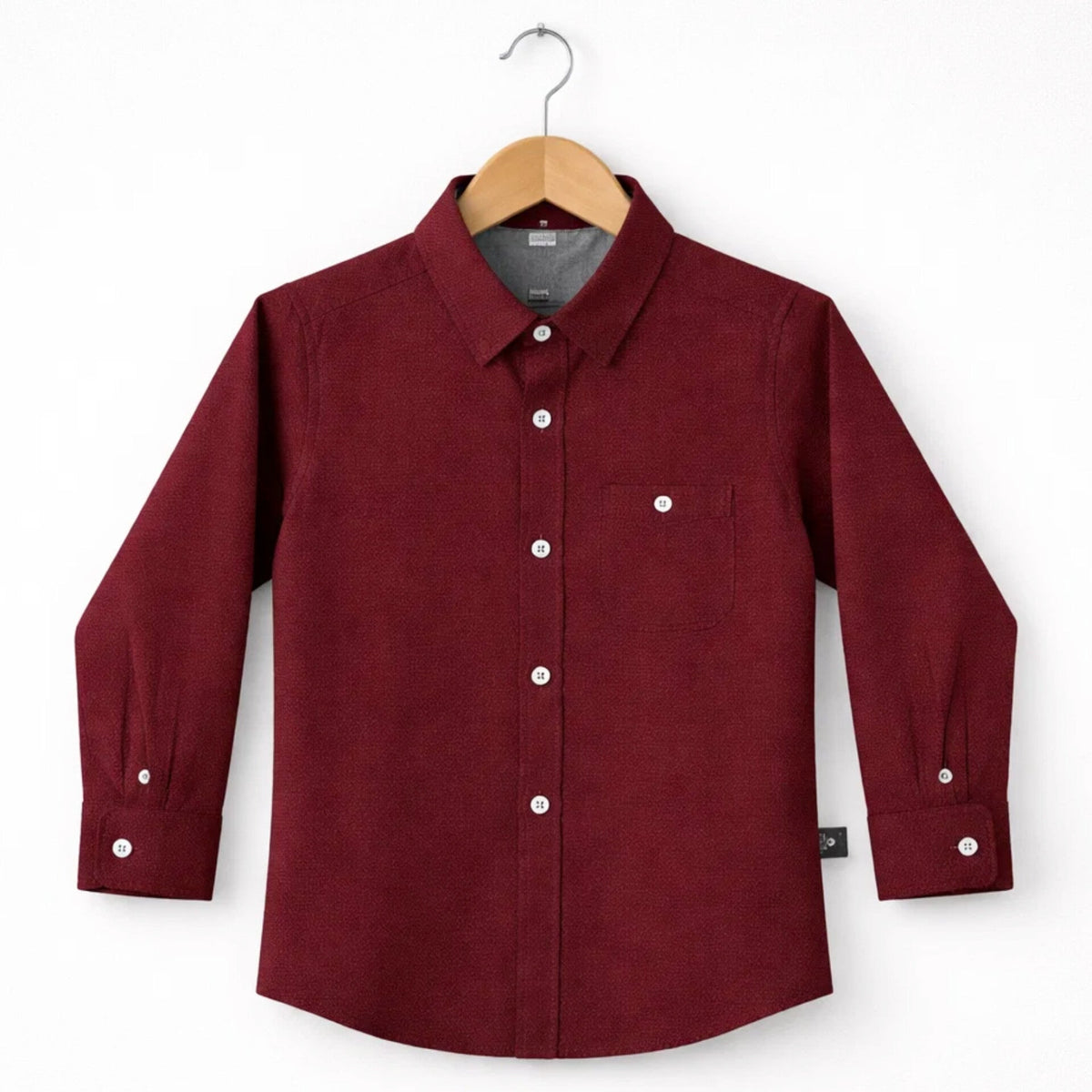 ADN - Casual Shirt - Self Print - Maroon