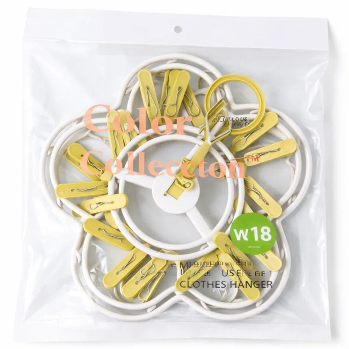 Multiuse - Laundry Hangers - Yellow - 18 Clips