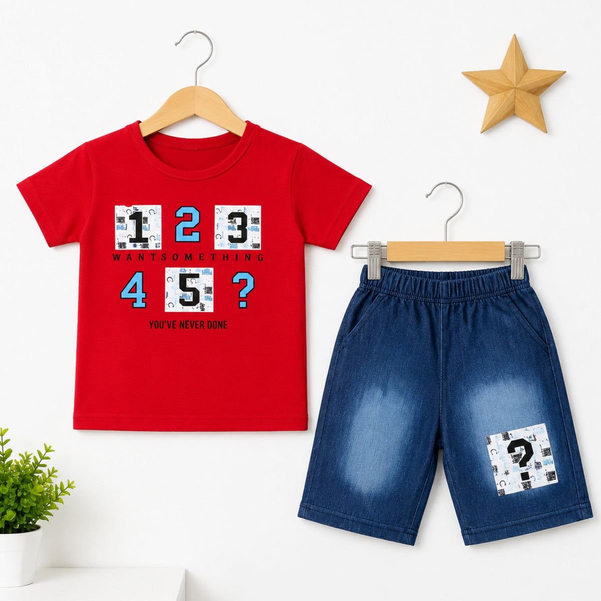 KH - T-Shirt & Short - Red - Numbers