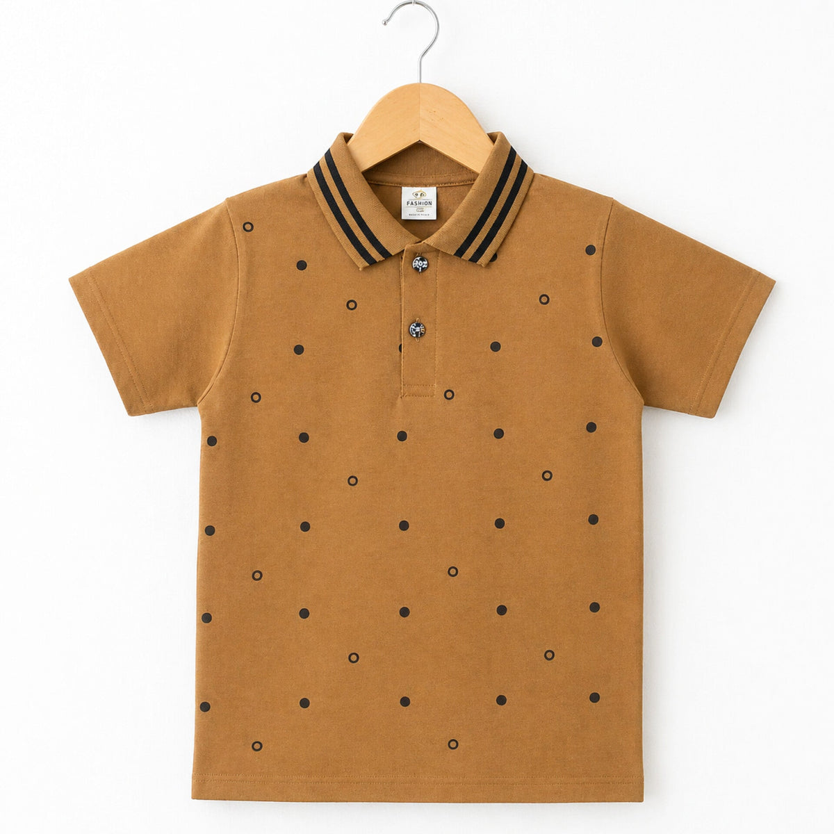 TA - Short Sleeve - Polo T-Shirt - Brown - Circles