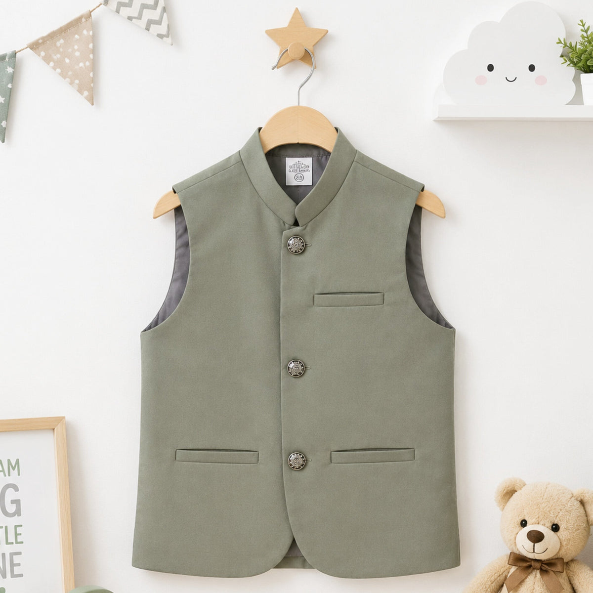 AN - Waist Coat - Pistachio - Plain