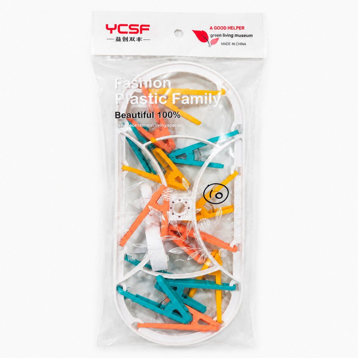 YCSF - Laundry Hangers - 12 Clips - Multi - Oval