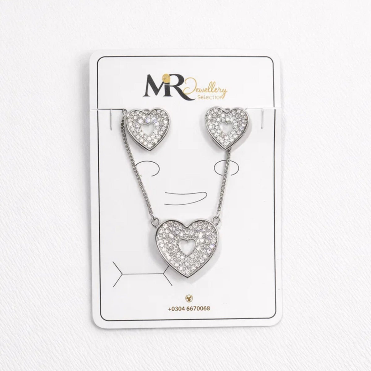 MR - 2 Pieces - Jewelry Set - Silver - Heart