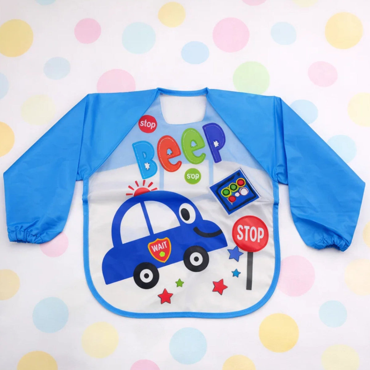 Apron Bib - Blue - Car