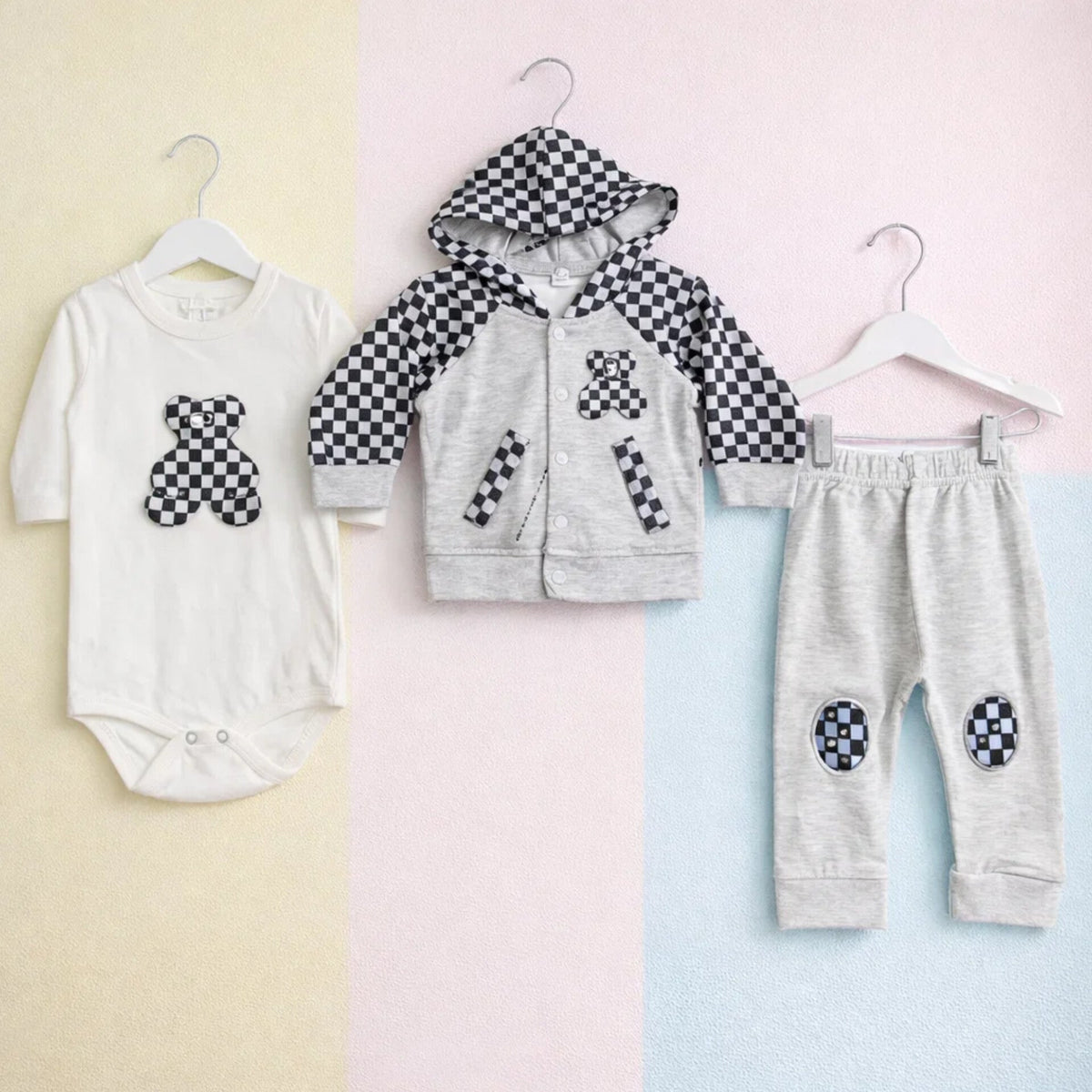 MW - 3 Pieces - Suit Set - Black - Bear