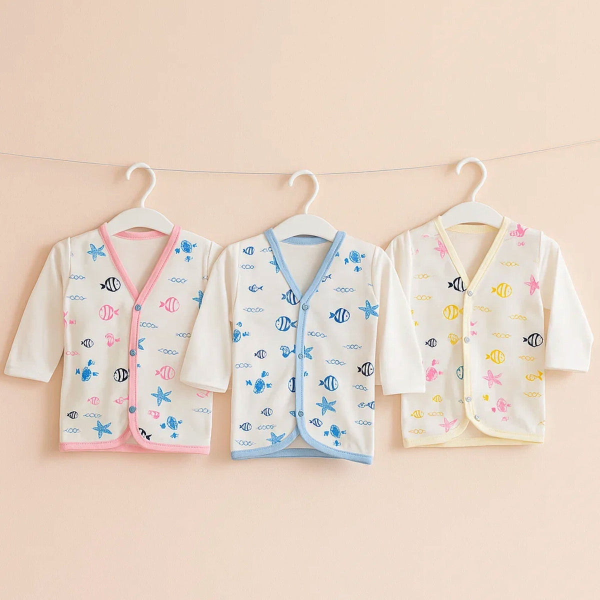 Pack of 3 - Front Open Vests - Printed
