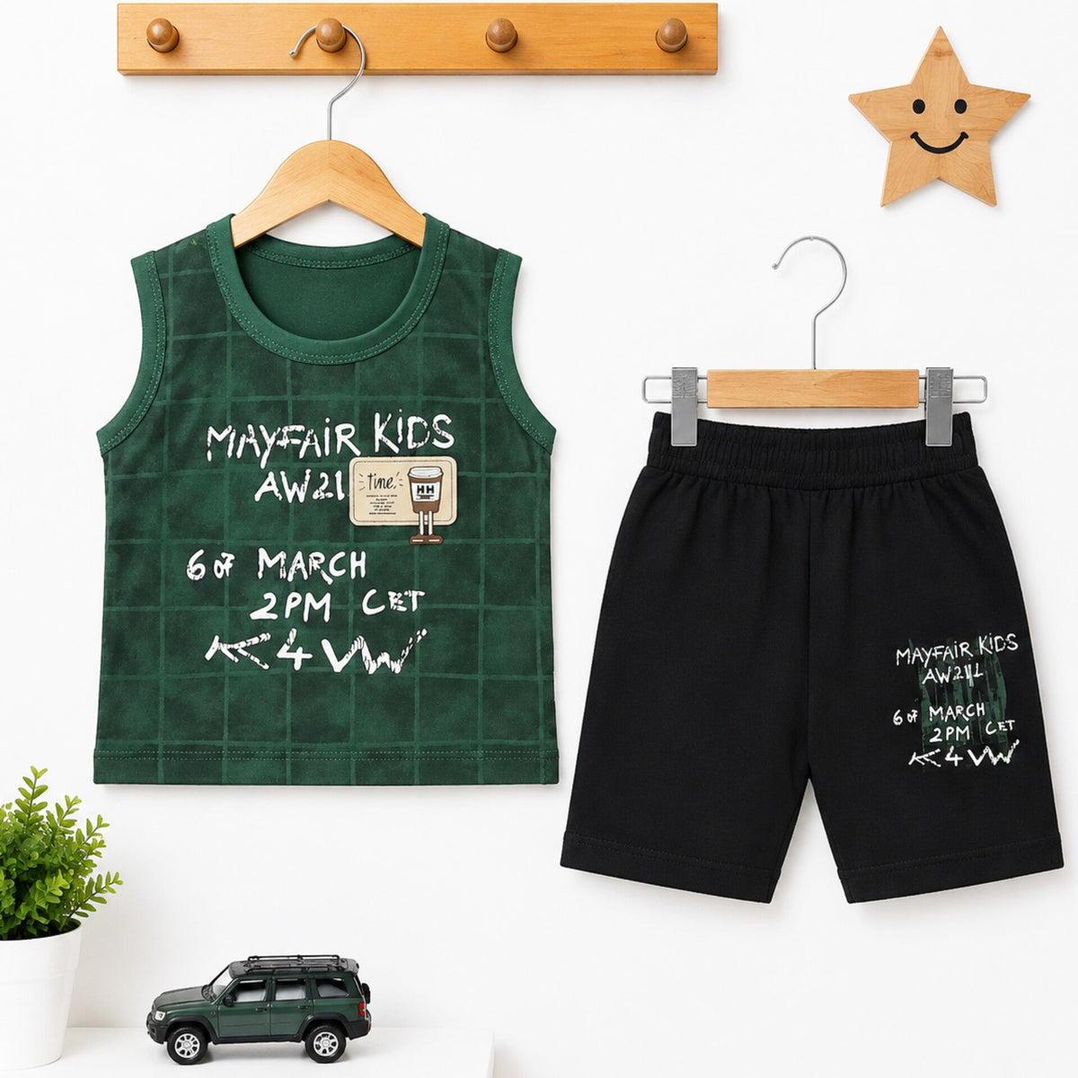 KM - Cotton Jersey - Sando & Short - Green - Mayfair