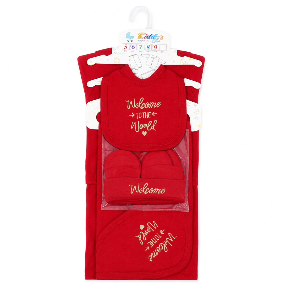 Kiddy's - Cotton Interlock - 6 Pieces - Welcome - Starter Set - Red