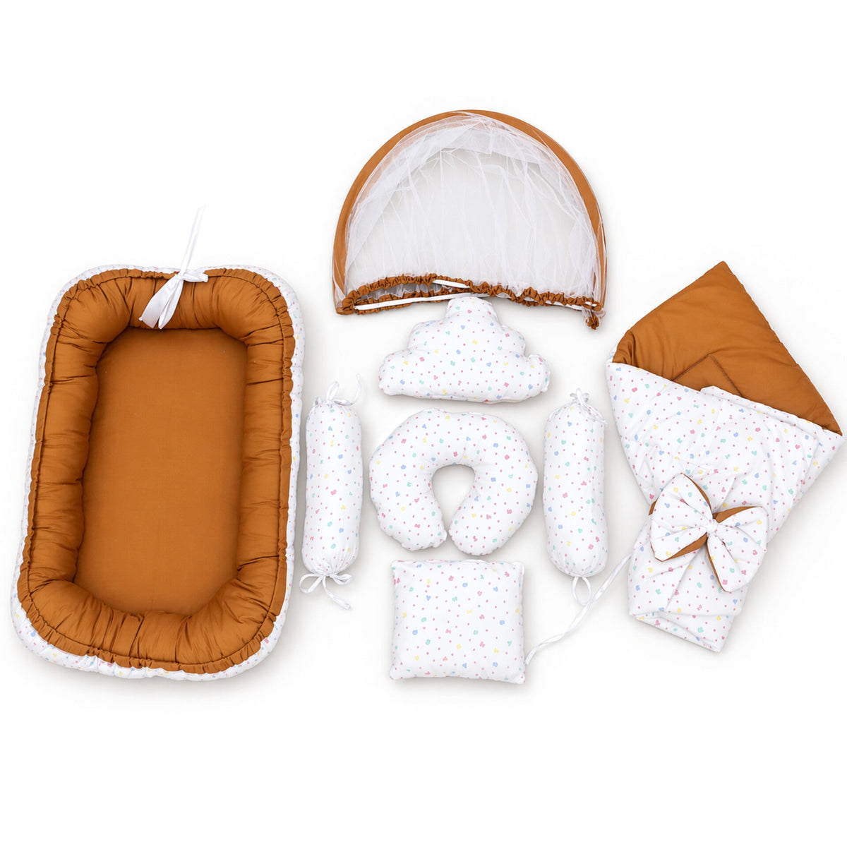 Cotton - 8 Pieces - Snuggle Bed - Brown - Numbers - 26