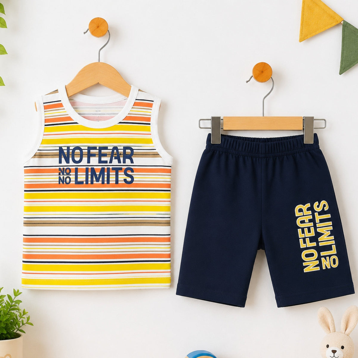 KM - Cotton Jersey - Sando & Short - Yellow - Fear Limit