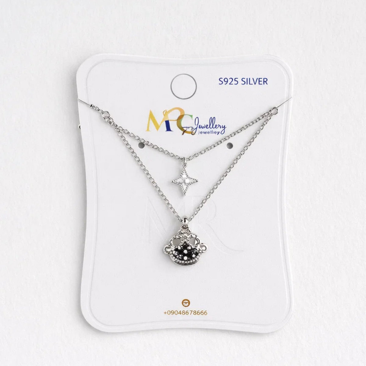 MR - Necklace - Silver - Black Mushroom