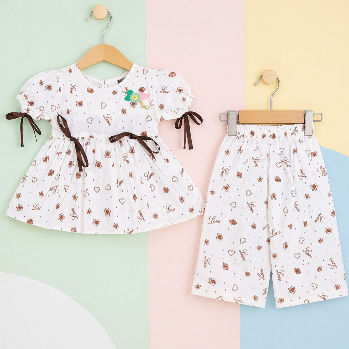 AG - 2 Pieces - Frock Set - Brown - Love