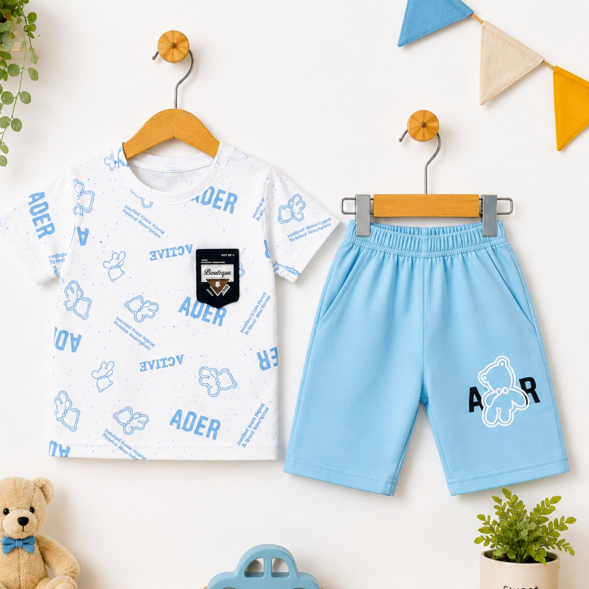 KM - T-Shirt & Short - Blue - Boutique