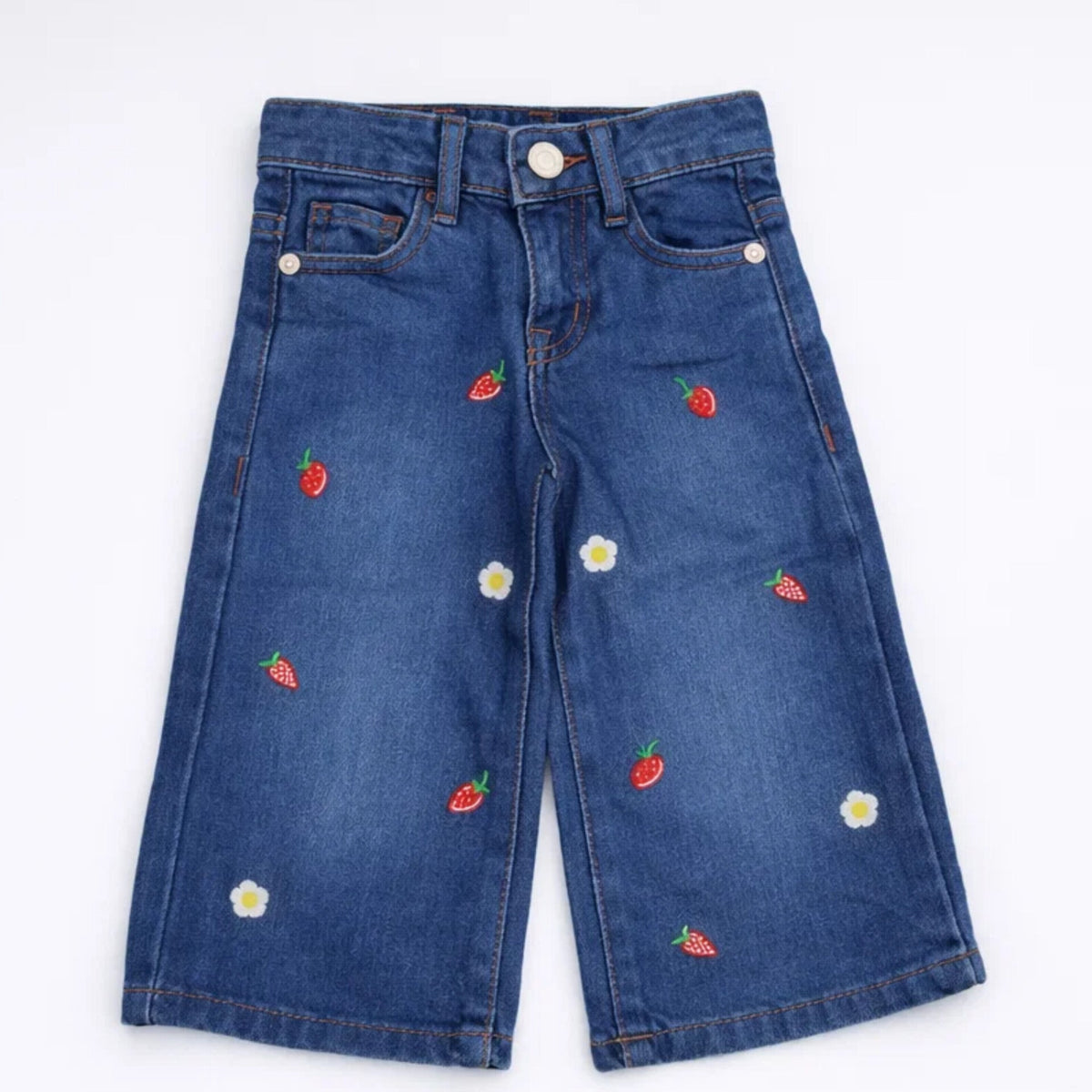 MNG - Bell Bottom - Jeans - Medium Blue - Embroidered - (1-6Y)