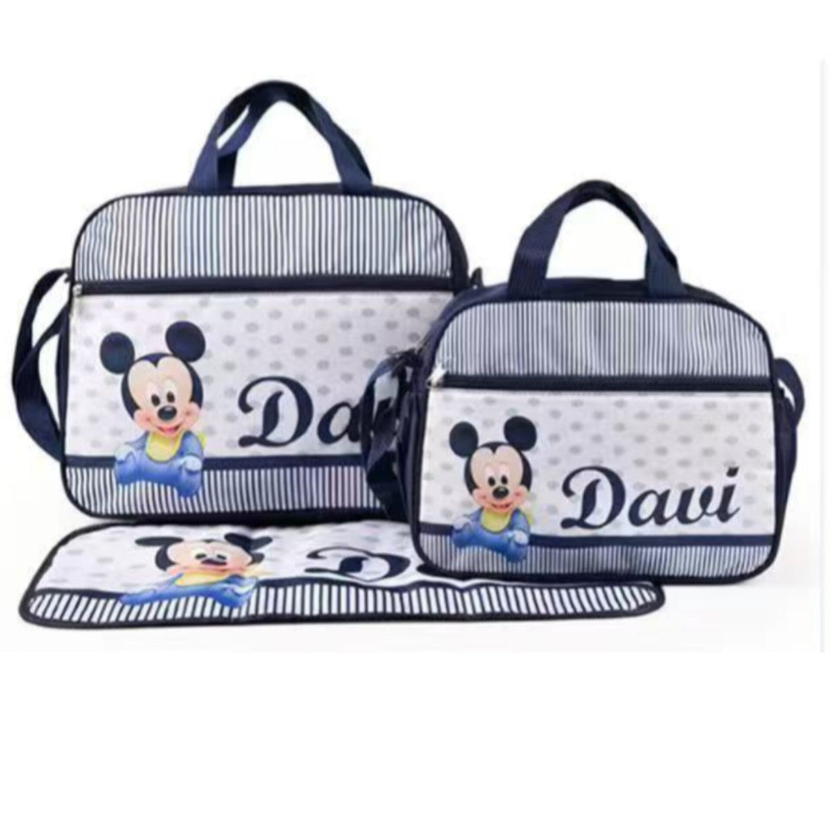 3 Pieces - Daui Mickey - Bag Set - Navy