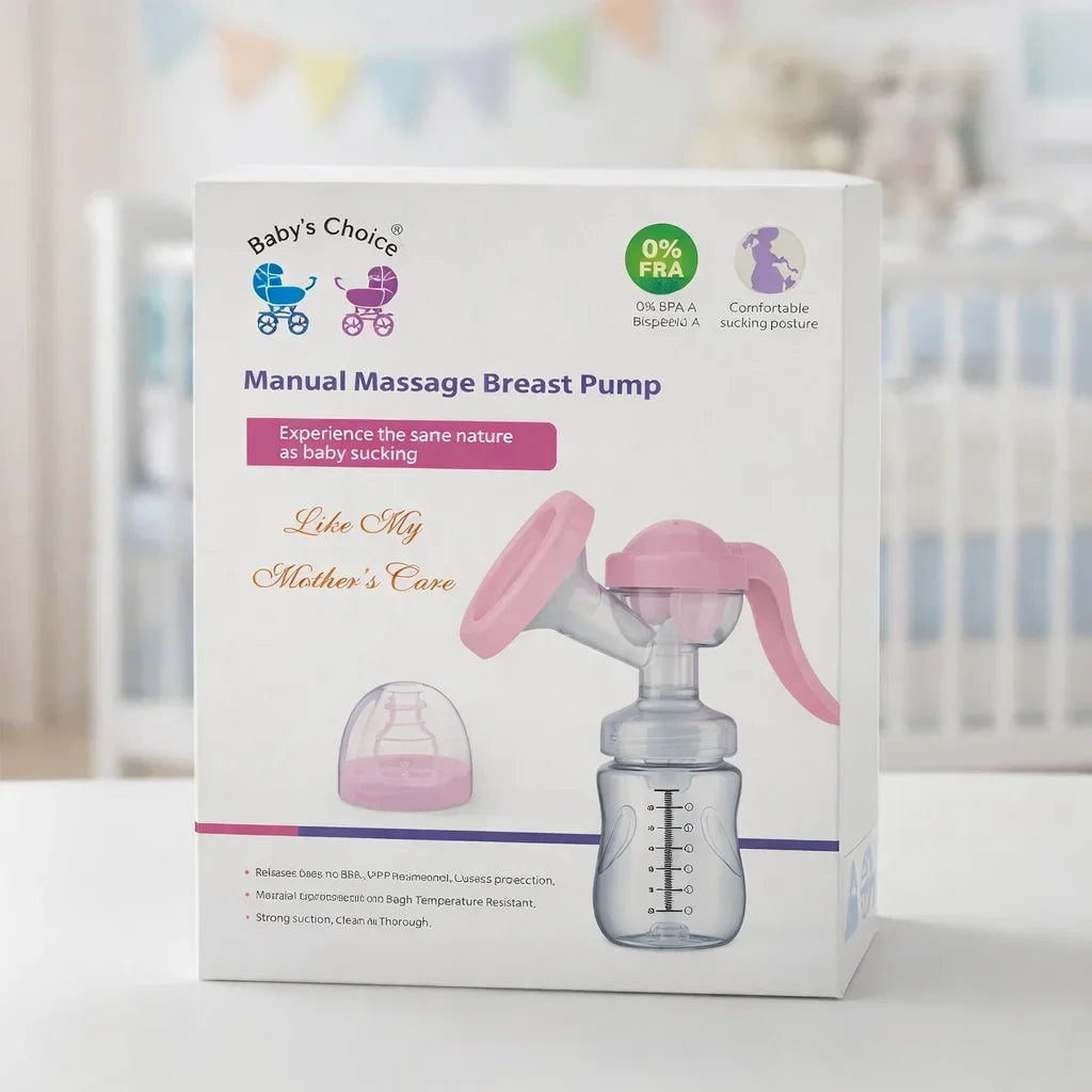 Choice - Manual Breast Pump & Feeding Bottle - Blue