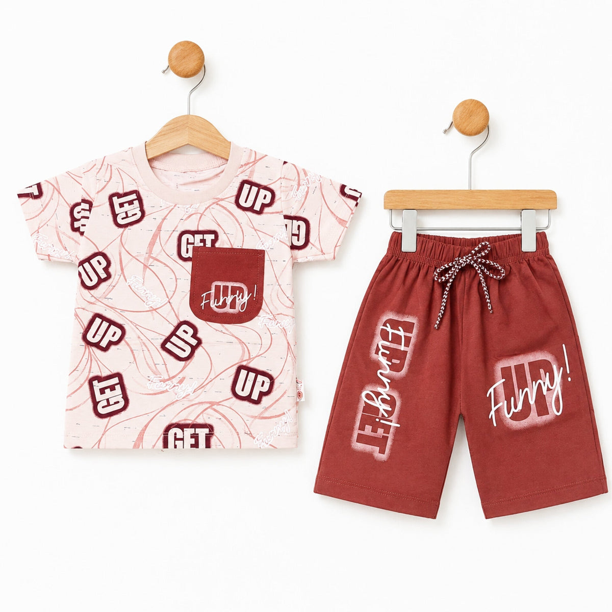 UT - Cotton Jersey - T Shirt & Short - Pink - Up