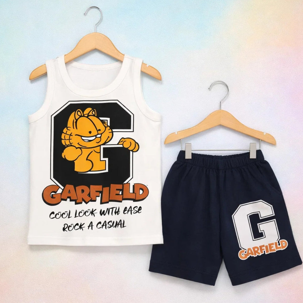 Cotton Jersey - Sando & Short - White - Garfield