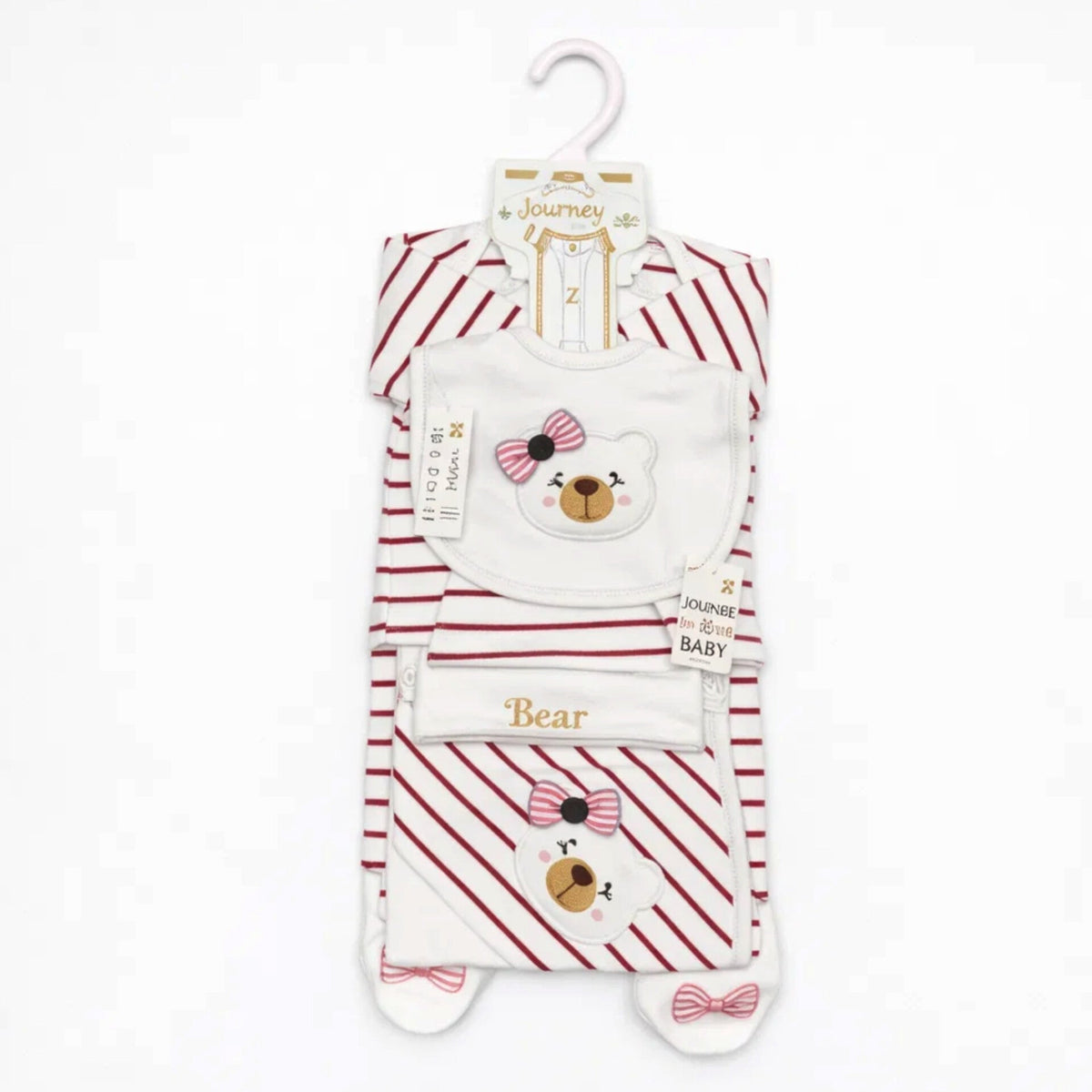 JL - Cotton Interlock - 7 Pieces - Bow Bear - Starter Set - Maroon