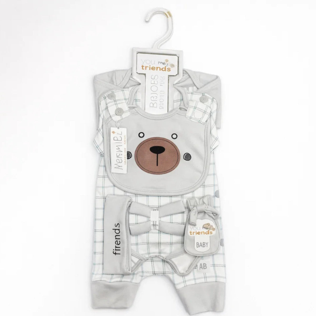 JL - Cotton Interlock - 10 Pieces - Bear Friends - Starter Set - Grey