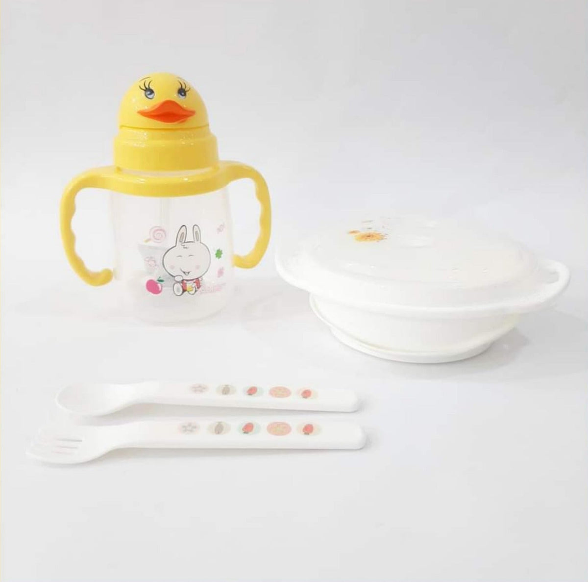 Toukie - 4 Pieces - Feeding Set - Yellow - Duck