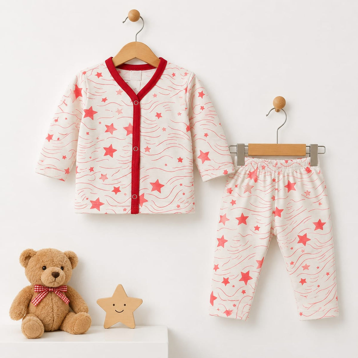 Cotton Jersey Night Suit - Peach - Star Thread - 26 - TBS