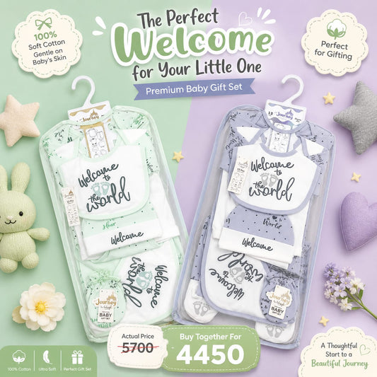 Newborn Welcome Bundle - Pack of 2 Welcome - Grey & Light Green