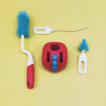 3-Piece Rotating Baby Bottle Cleaning Brush Set – Feeder, Nipple & Bottle Brushes