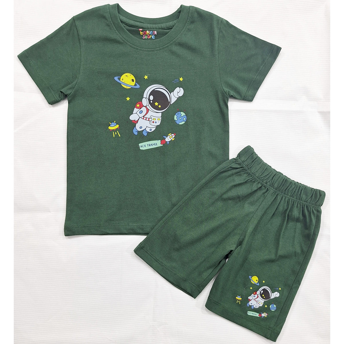 TBS_BRL - T-Shirt & Shorts - Green - Astronaut