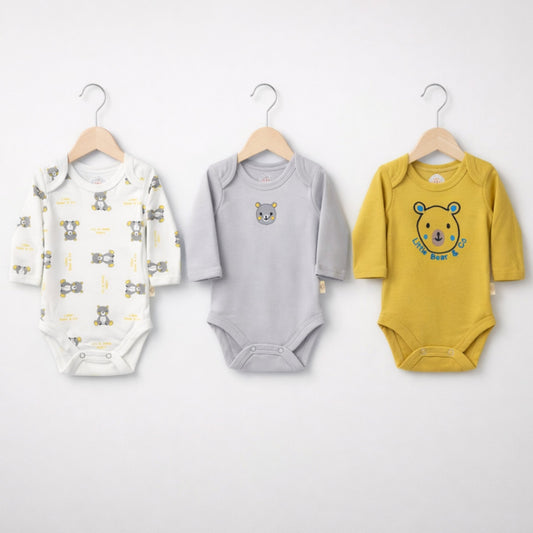 CB - Pack of 3 Long Sleeve Bodysuits - Bear Co