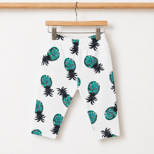 Cotton Jersey Causal Wear Trouser - Black - Pineapple (3-6 Months)