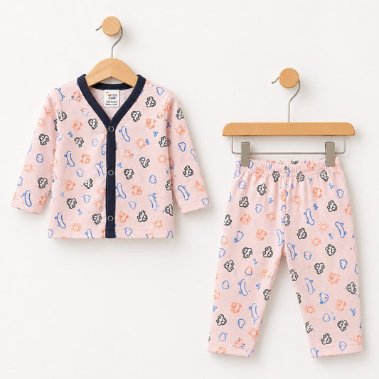 Cotton Jersey Night Suit - Pink - Skate & Car - 26 - TBS