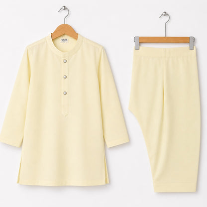 Soft Cotton Kurta Shalwar - Cream - LUJ - OLINI