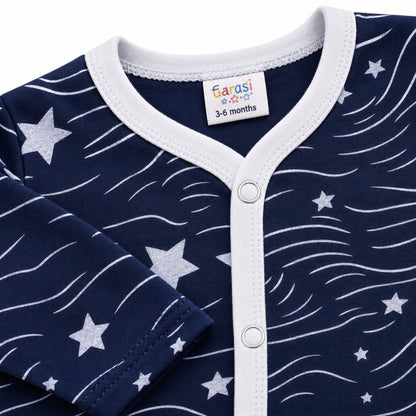 Cotton Jersey Night Suit - Navy - Star Thread - 26 - TBS