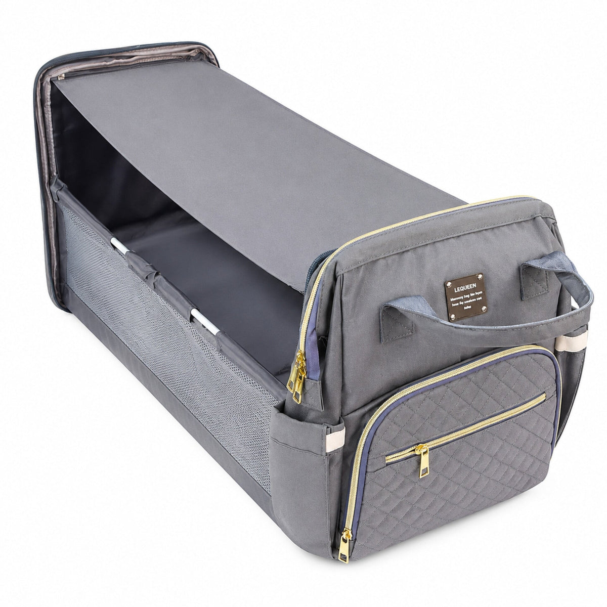 Waterproof Baby Bed & Bag - Grey - Love Queen